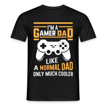 Gamer Dad Shirt, Funny Dad T-Shirt, Father's Day G - T-shirt homme - noir - Devant - AI Model Male 178 light (178cm)