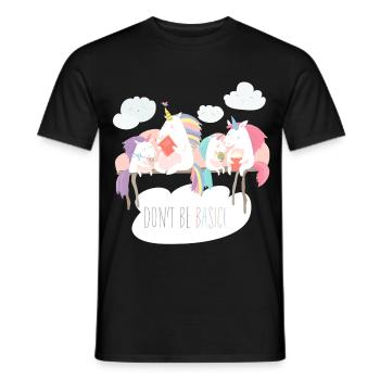 Unicorn don't be basic statement - Men's T-Shirt - black - Front - AI Model Male 178 light (178cm)
