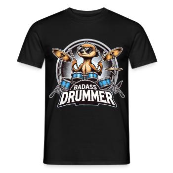 Badass batteur suricate cadeau cool - T-shirt homme - noir - Devant - AI Model Male 178 light (178cm)