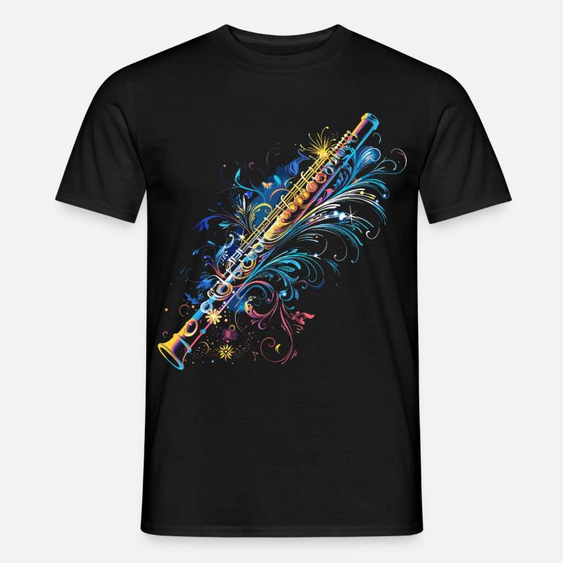 Flöten Comic - Männer T-Shirt - Schwarz
