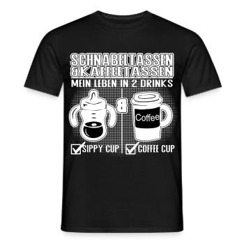 Schnabeltasse und Kaffeetasse Eltern Humor Design - Männer T-Shirt - Schwarz - Vorne - AI Model Male 178 light (178cm)