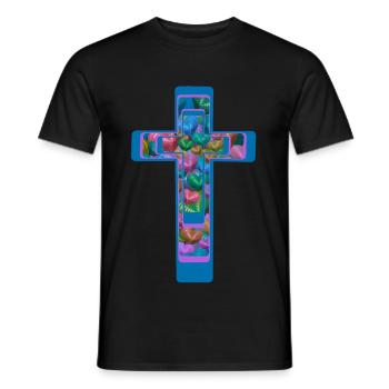 Kreuz Kreuze Herz Herzen - Männer T-Shirt - Schwarz - Vorne - AI Model Male 178 light (178cm)