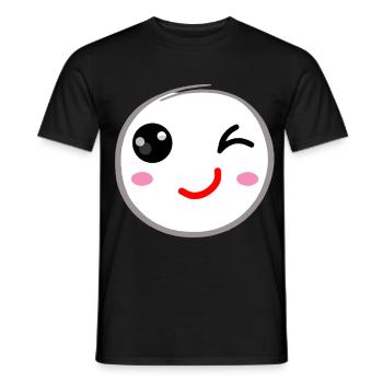 Clin d’œil sourire - T-shirt homme - noir - Devant - AI Model Male 178 light (178cm)