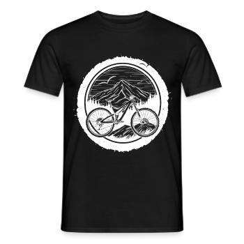 Mountain Bike Lover Sketch - Men's T-Shirt - black - Front - AI Model Male 178 light (178cm)