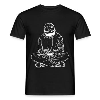 Gamer Skizze - Männer T-Shirt - Schwarz - Vorne - AI Model Male 178 light (178cm)