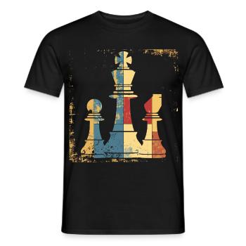 Chess Queen and King Graphic - Men's T-Shirt - black - Front - AI Model Male 178 light (178cm)