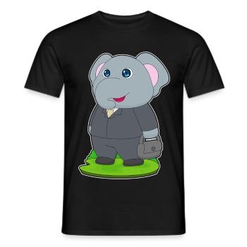Elephant Handbag - Men's T-Shirt - black - Front - AI Model Male 178 light (178cm)