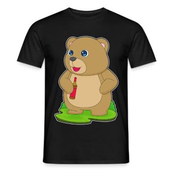 Bear bouteille de bière - T-shirt homme - noir - Devant - AI Model Male 178 light (178cm)