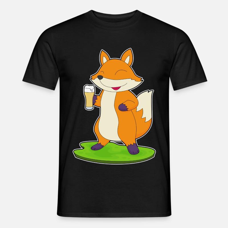 Fuchs Bier - Männer T-Shirt - Schwarz