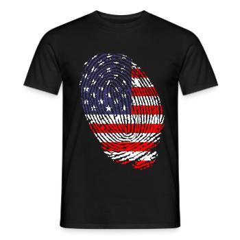 Fingerabdrücke der US-Flagge - Männer T-Shirt - Schwarz - Vorne - AI Model Male 178 light (178cm)