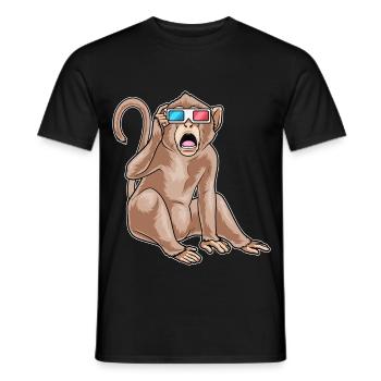 Affe Brille - Männer T-Shirt - Schwarz - Vorne - AI Model Male 178 light (178cm)