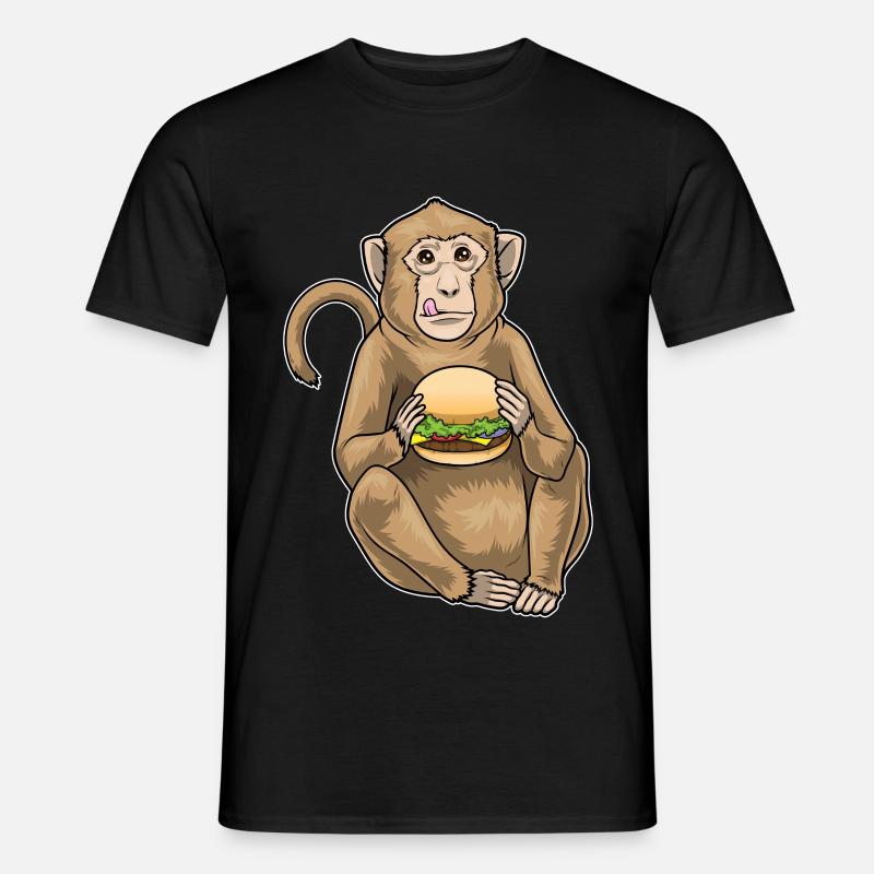 Monkey Cheeseburger - Men's T-Shirt - black