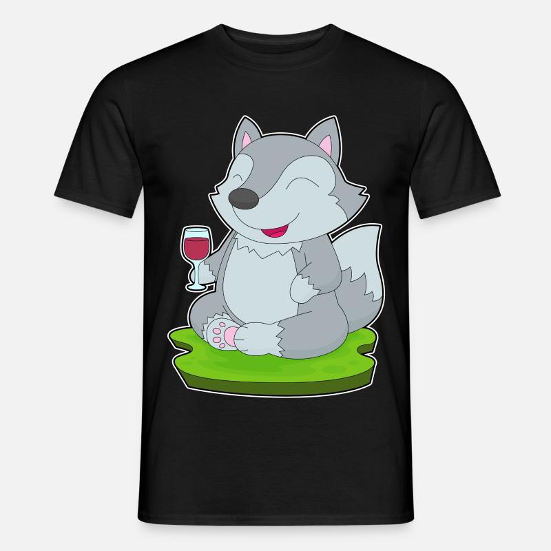 Wolf Red Wine - Men's T-Shirt - black