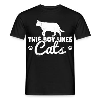 Dieser Junge mag Katzen - Männer T-Shirt - Schwarz - Vorne - AI Model Male 178 light (178cm)