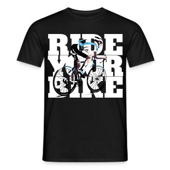 Ride your bike - für alle die das Rad lieben - Männer T-Shirt - Schwarz - Vorne - AI Model Male 178 light (178cm)