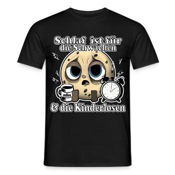 Schlaf ist für die Schwachen | Eltern Humor - Männer T-Shirt - Schwarz - Vorne - AI Model Male 178 light (178cm)