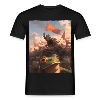 Epic Frog Revolution Artful Painting - Men's T-Shirt - black - Front - AI Model Male 178 light (178cm)