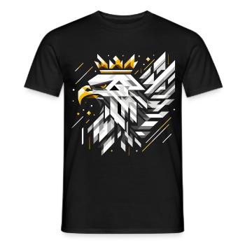 Pologne Aigle Blanc Drapeau Géométrie Cadeau - T-shirt homme - noir - Devant - AI Model Male 178 light (178cm)