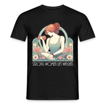 Fitness starke Frauen heben Gewichte Gym Geschenk - Männer T-Shirt - Schwarz - Vorne - AI Model Male 178 light (178cm)