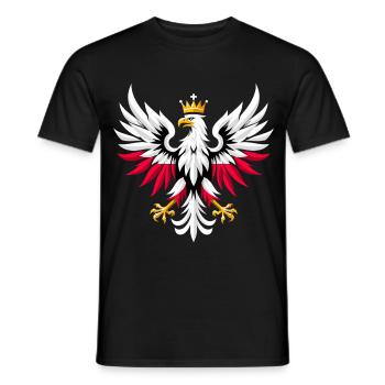 Poland Polska Eagle Flag Minimalism Gift - Men's T-Shirt - black - Front - AI Model Male 178 light (178cm)