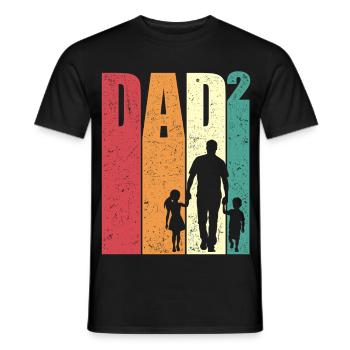 Dad High 2 Dad Daughter Son Retro Gift - Men's T-Shirt - black - Front - AI Model Male 178 light (178cm)