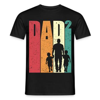 Dad High 2 Father Daughter Two Sons Dad Gift - Men's T-Shirt - black - Front - AI Model Male 178 light (178cm)