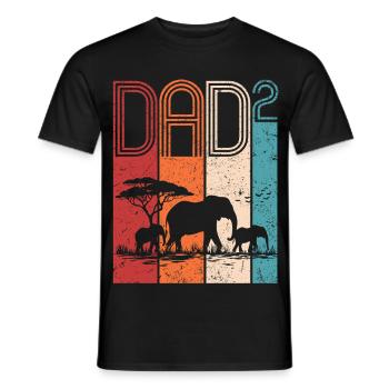 Elephant Family Dad High 2 Gift for Dads - Men's T-Shirt - black - Front - AI Model Male 178 light (178cm)