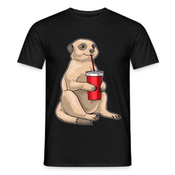 Erdmännchen Becher to go - Männer T-Shirt - Schwarz - Vorne - AI Model Male 178 light (178cm)