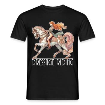 Dressurreiten Reiten Pferd edel dynamisch Geschenk - Männer T-Shirt - Schwarz - Vorne - AI Model Male 178 light (178cm)