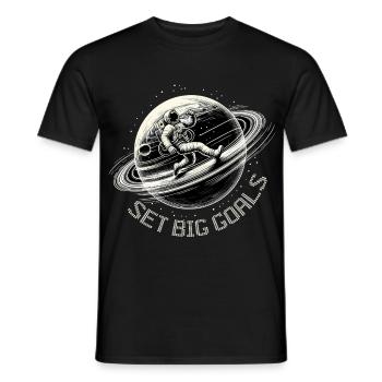 Astronaut Planet große Ziele Orbit Joggen Geschenk - Männer T-Shirt - Schwarz - Vorne - AI Model Male 178 light (178cm)