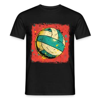 Graphiques de volley-ball - T-shirt homme - noir - Devant - AI Model Male 178 light (178cm)