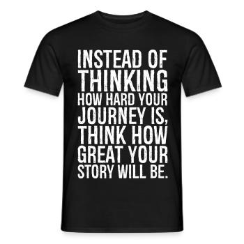 au lieu de penser à la difficulté de votre voyage - T-shirt homme - noir - Devant - AI Model Male 178 light (178cm)