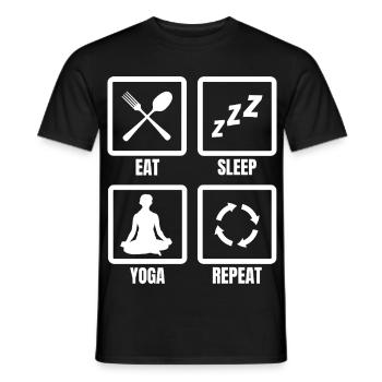 Eat Sleep Yoga Repeat - Men's T-Shirt - black - Front - AI Model Male 178 light (178cm)