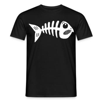 Fish skeleton - Men's T-Shirt - black - Front - AI Model Male 178 light (178cm)