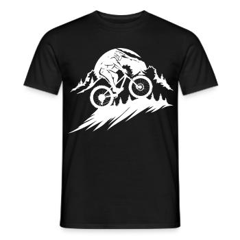 Mountain Biking Sketch - Men's T-Shirt - black - Front - AI Model Male 178 light (178cm)