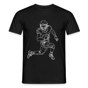 American Footballer Line Art - Men's T-Shirt - black - Front - AI Model Male 178 light (178cm)