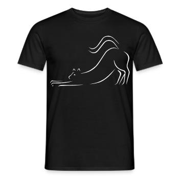 Dessin au trait de chat - T-shirt homme - noir - Devant - AI Model Male 178 light (178cm)
