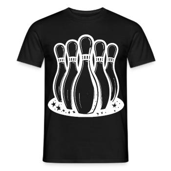 Bowling Pins Cartoon Style - Men's T-Shirt - black - Front - AI Model Male 178 light (178cm)