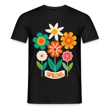 Frühling Blumen Blüten - Männer T-Shirt - Schwarz - Vorne - AI Model Male 178 light (178cm)