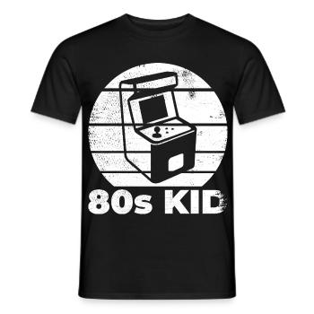 Gamin des années 80 - T-shirt homme - noir - Devant - AI Model Male 178 light (178cm)