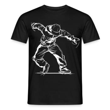 Croquis de breakdancer - T-shirt homme - noir - Devant - AI Model Male 178 light (178cm)