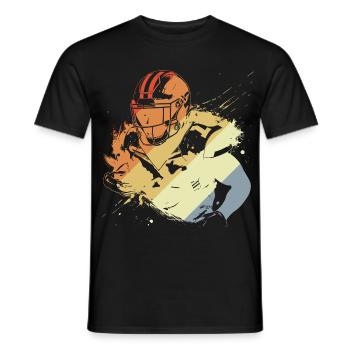 Retro Footballspieler - Männer T-Shirt - Schwarz - Vorne - AI Model Male 178 light (178cm)
