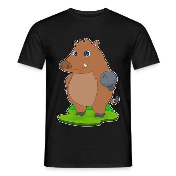 Eber Bowling Bowlingkugel - Männer T-Shirt - Schwarz - Vorne - AI Model Male 178 light (178cm)
