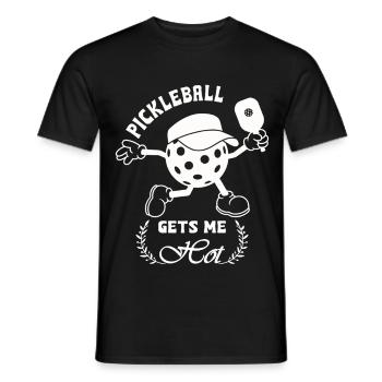 Pickleball gets me hot - Men's T-Shirt - black - Front - AI Model Male 178 light (178cm)