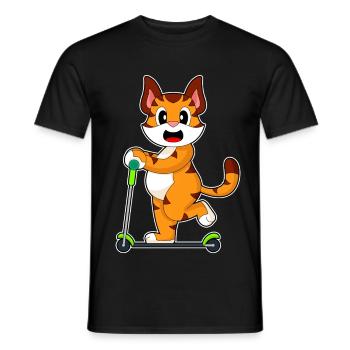 Tiger Tretroller - Männer T-Shirt - Schwarz - Vorne - AI Model Male 178 light (178cm)