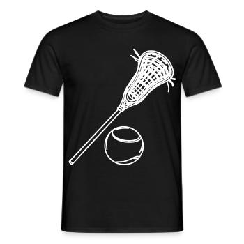 Lacrosse Skizze - Männer T-Shirt - Schwarz - Vorne - AI Model Male 178 light (178cm)