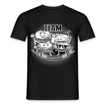Team Leberkassemmel – Snack Squad! - Männer T-Shirt - Schwarz - Vorne - AI Model Male 178 light (178cm)
