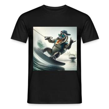 Coole Crocodile Wassersport Stil - Männer T-Shirt - Schwarz - Vorne - AI Model Male 178 light (178cm)