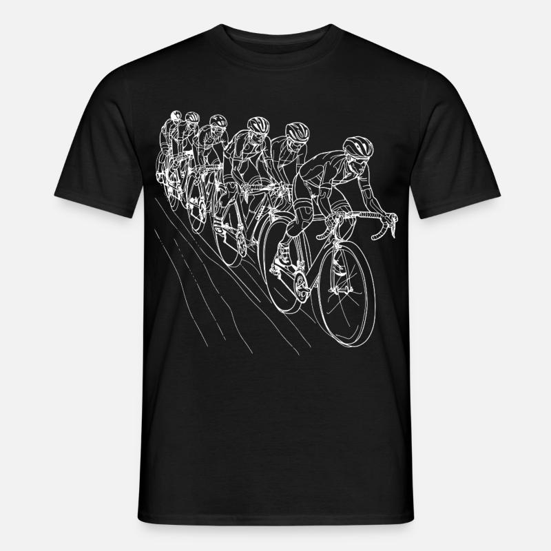 Radfahrer Line Art - Männer T-Shirt - Schwarz