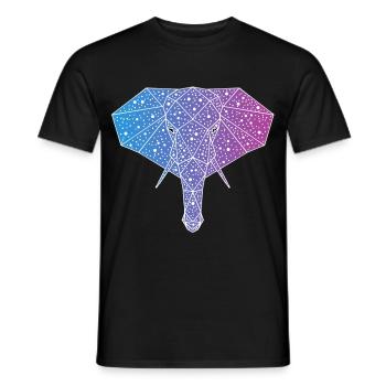 éléphant galactique - T-shirt homme - noir - Devant - AI Model Male 178 light (178cm)